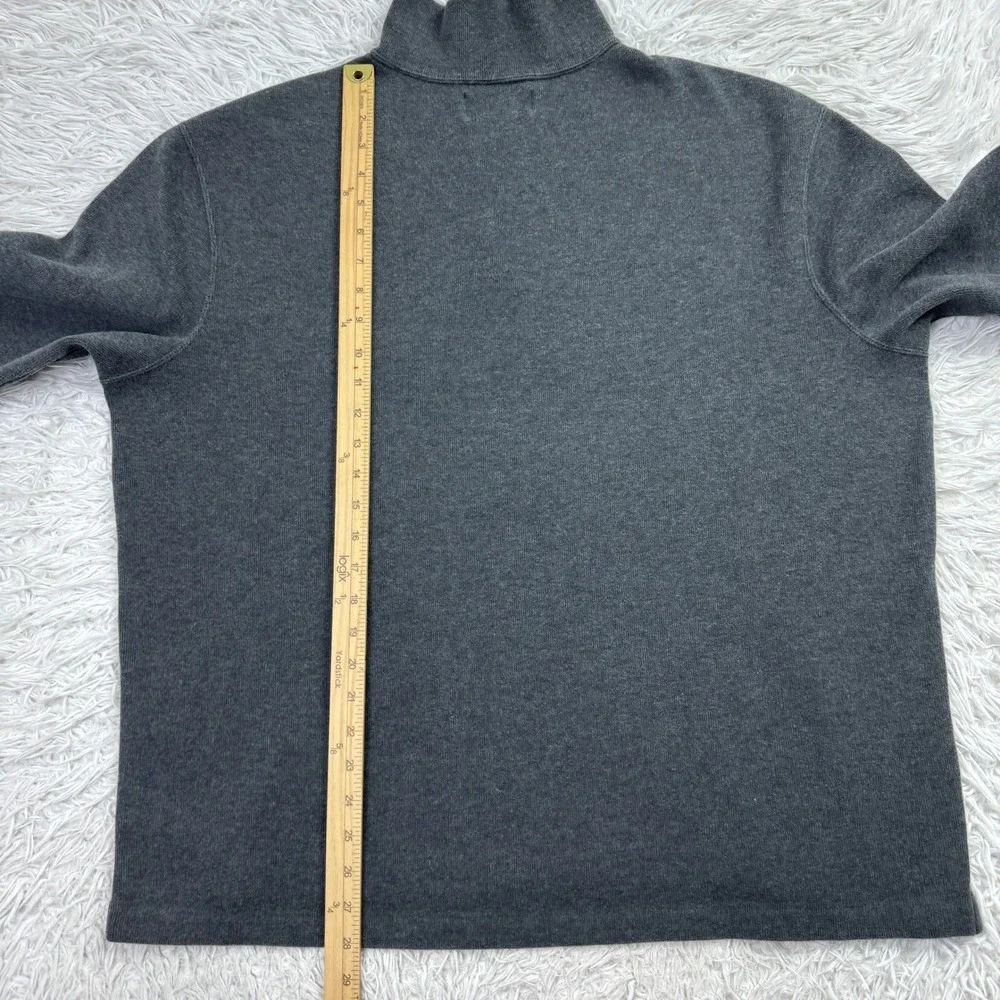 Polo Ralph Lauren Sweater Mens Extra Large Gray‎ 1/4 Zip 100% Cotton Pony Preppy